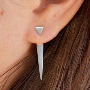 Sterling Silver Double Triangle Ear Jacket